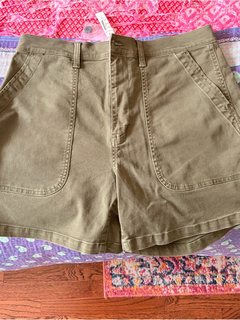 Madewell Olive Utility High-Waist Shorts